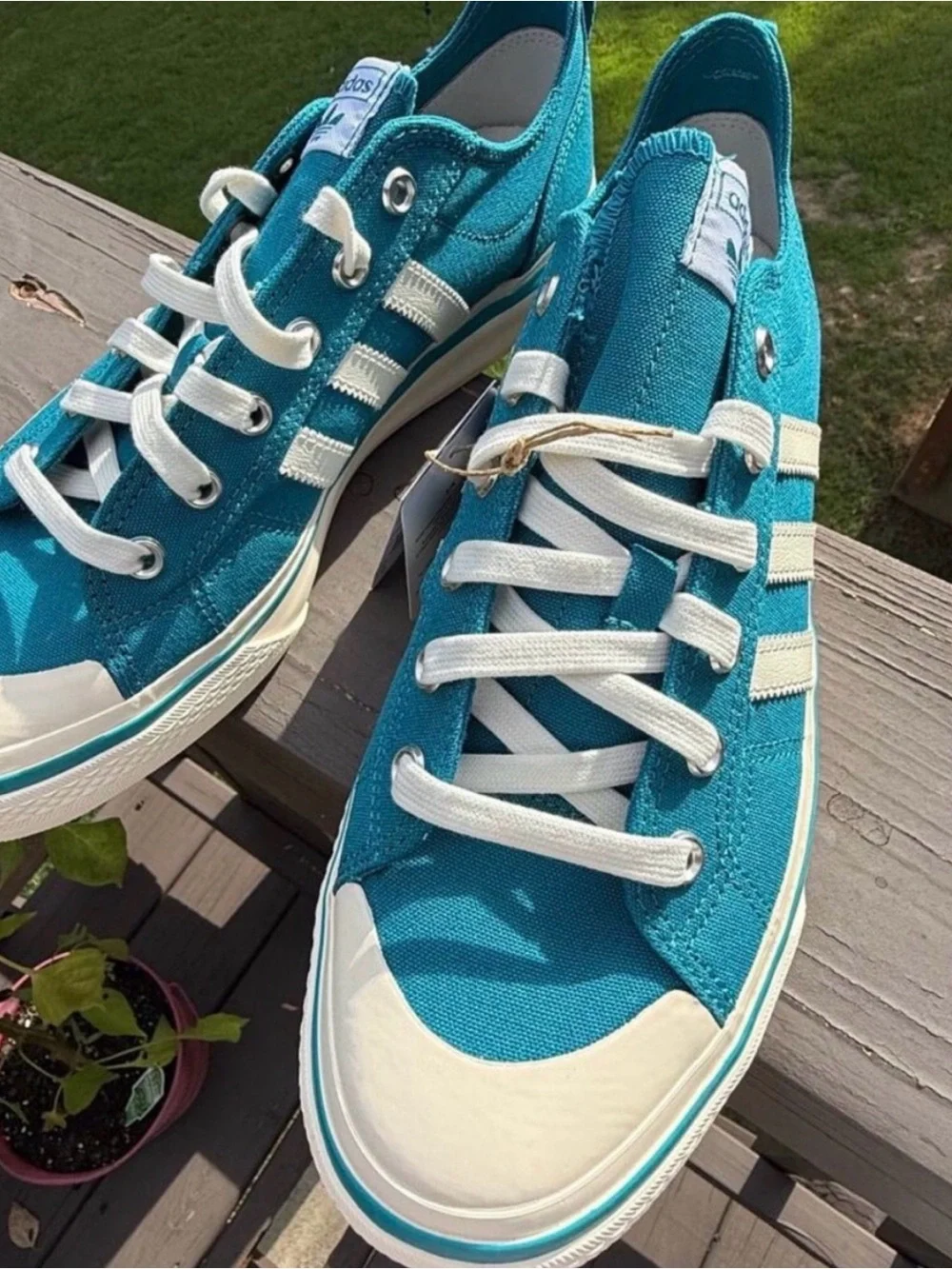 Adidas Nizza RF 74 Teal Canvas Sneakers